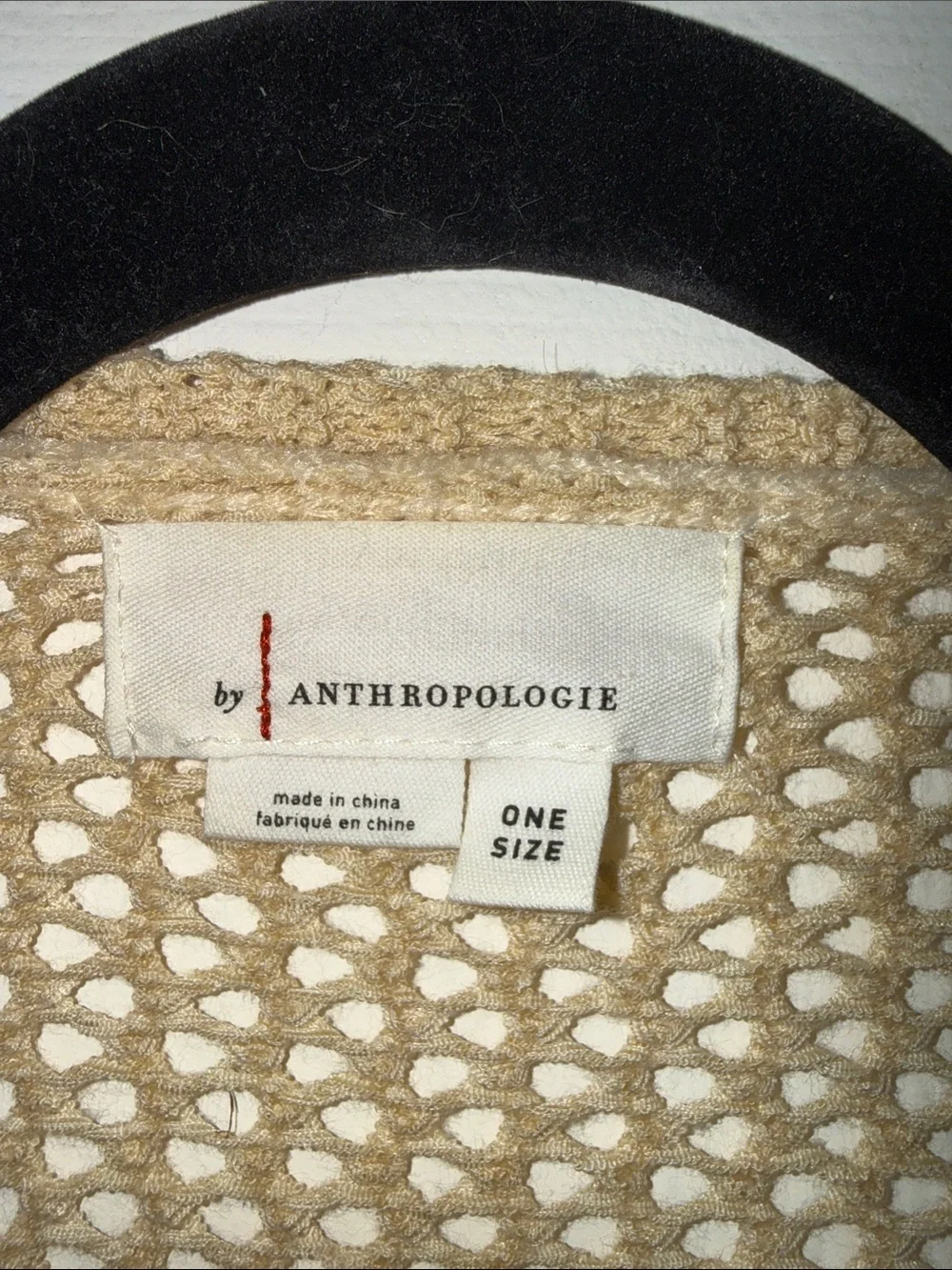 Anthropologie Open-Knit Cropped Cardigan - Beige